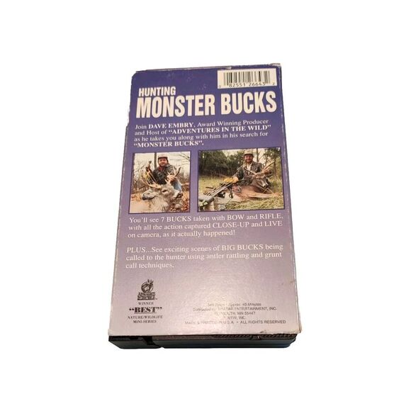 VHS - Dave Embry’s Hunting Monster Bucks Instructional Video Tape - Picture 2 of 4